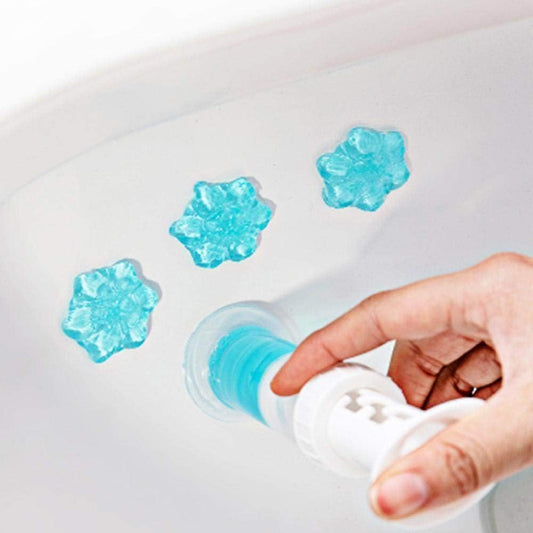 Toilet Bowl Cleaner Gel | Fresh Flower Toilet Gel Stamp | Stops Limescale and Stains with Air Freshening Scent | Deodorizing Clean | 32 Stamps, Blue & Green