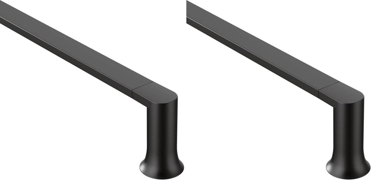 Genta LX Modern Single Kitchen or Bathroom Towel Bar, 24-Inch, Matte Black, BH3824BL