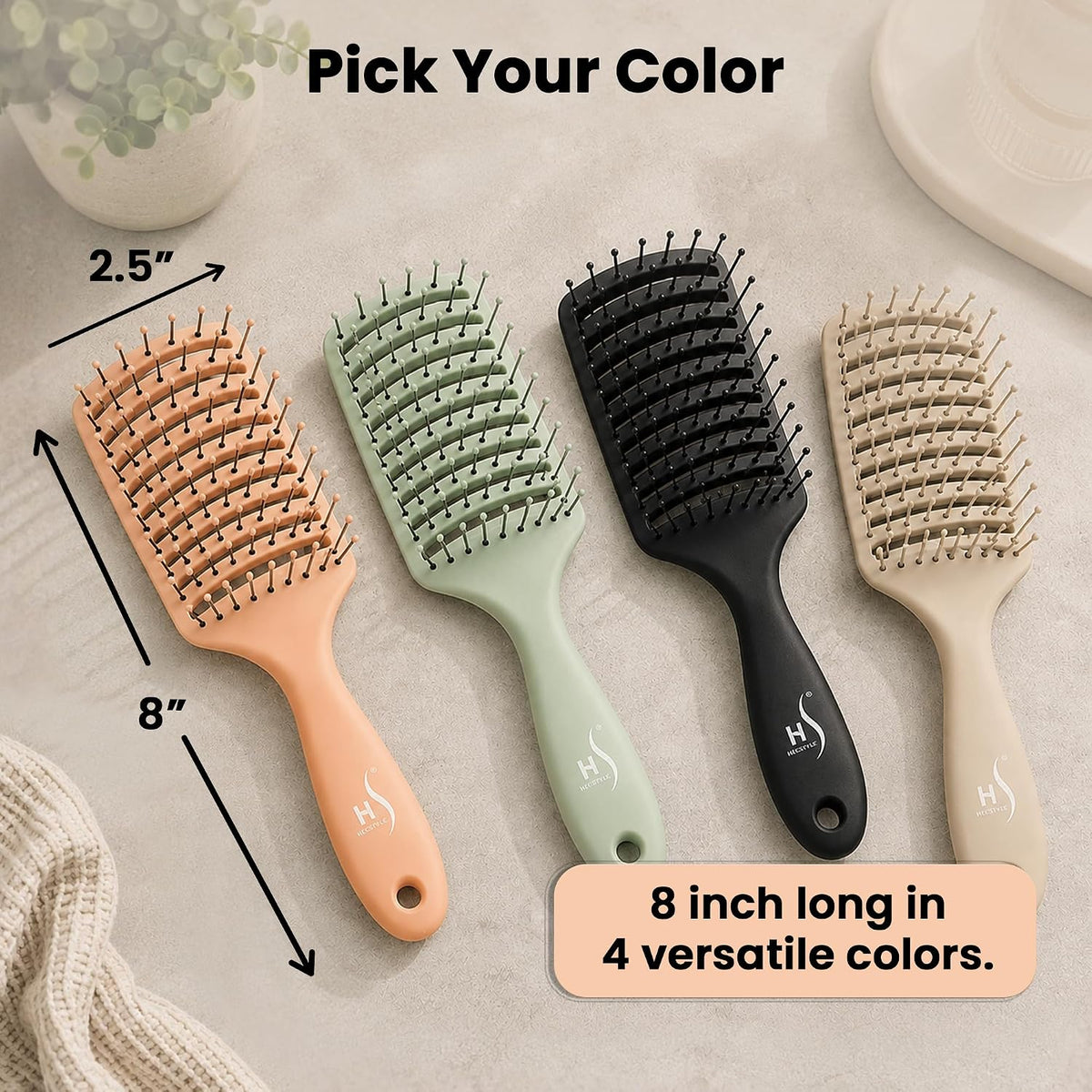 Vented Hair Brush - Soft Bristle Detangler for Faster Blow Drying
