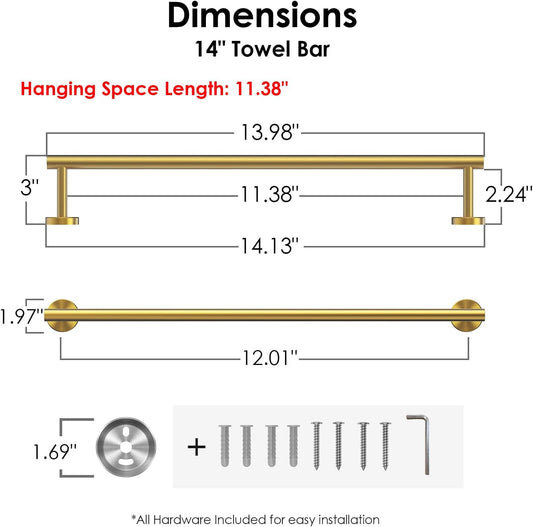 Towel Bar Towel Racks for Bathroom Wall Mounted 24" Brushed Nickel