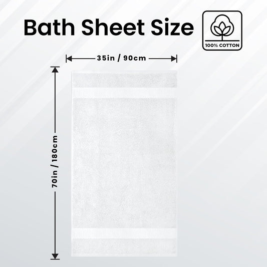 Jumbo Bath Sheets Towels for Adults – 600 GSM (35X70 Inches)– 100% Ring Spun Cotton, Soft and Absorbent Large Bath Towels for Bathroom