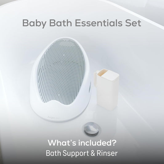 Baby Bath Support, Grey, Birth to 6 Months, Made in Canada | Ergonomic soft-touch bath support keeps newborns secure and comfortable during bath time from birth up to 6 months or 20 lb.
