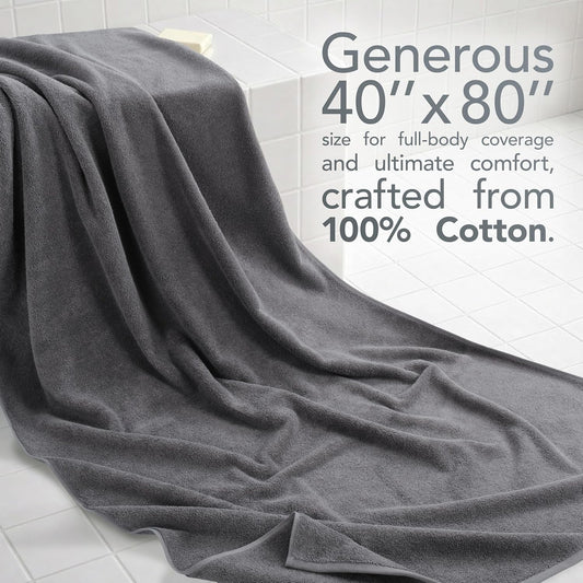 100% Cotton Luxury Turkish Towels, 40x80 XL Bath Sheet | Soft Absorbent Quick Dry OEKO Tex Standard 100 Certificated Durable Machine Washable Premium Hotel Quality