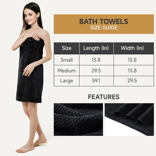 REDKISS Soft 6 Piece Bath Towels Set, 2 Large Bath Towel Sheet, 2 Hand Towels, 2 Washcloths, Highly Absorbent, Quick Dry, Lightweight Towel Sets Collection, Premium Gray Towels for Bathroom, Gym & Spa