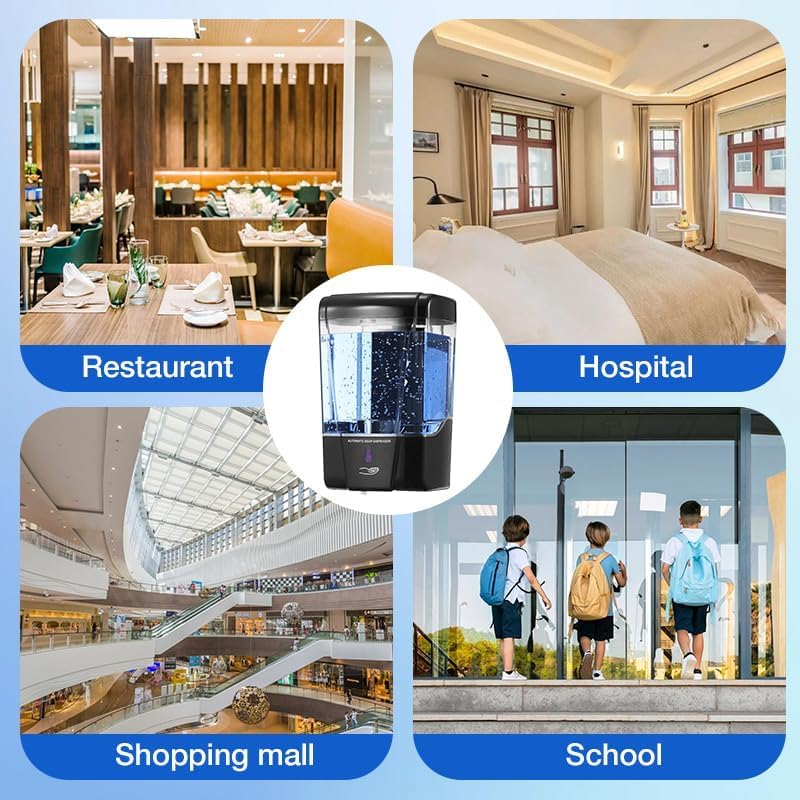 4 Pack Automatic Soap Dispenser Touchless,600ml/20oz Commercial Wall Mount