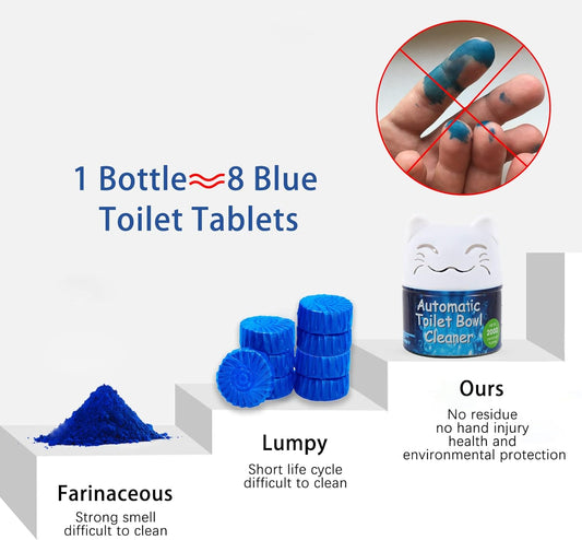 Toilet Bowl Cleaner | Automatic Long-Lasting Toilet Bowl Cleaner Tablets | Easy-To-Use, Septic Safe Toilet Cleaner in Bottle | Powerfully Cleans and Prevent Stain Build Up | 3 Count