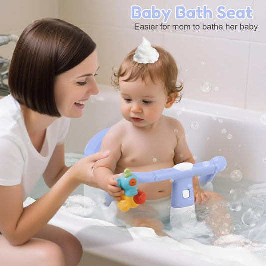 Baby Bath Seat for Babies 6 Months & Up Sitting Up | Non-Slip Baby Bath Chair with Suction Cup, Safe and Comfortable Portable Infant Bath Seat for Bathroom, Bathtub Tub