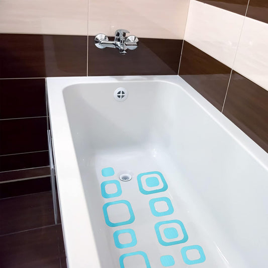 20 Pieces Adhesive Square Bath Treads Non-Slip Bathtub Stickers Non Slip Traction to Tubs Bathtub Stickers Adhesive Decals Appliques for Bath Tub Showers, Pools, Boats, Stairs (Gray)