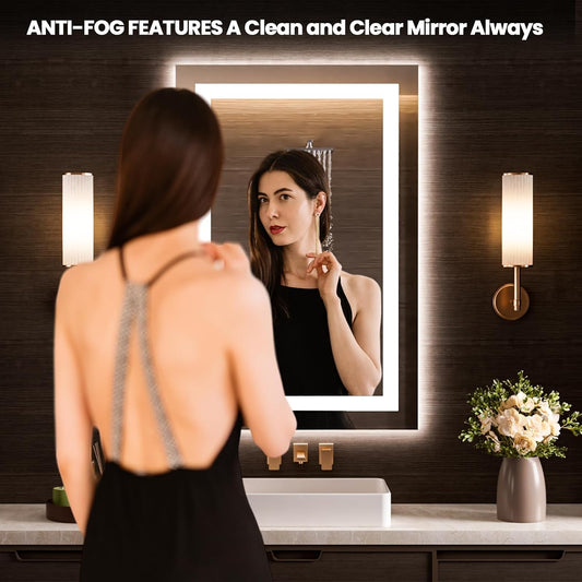 24"X32" LED Bathroom Mirror with Lights, UL Listed - Colors B
