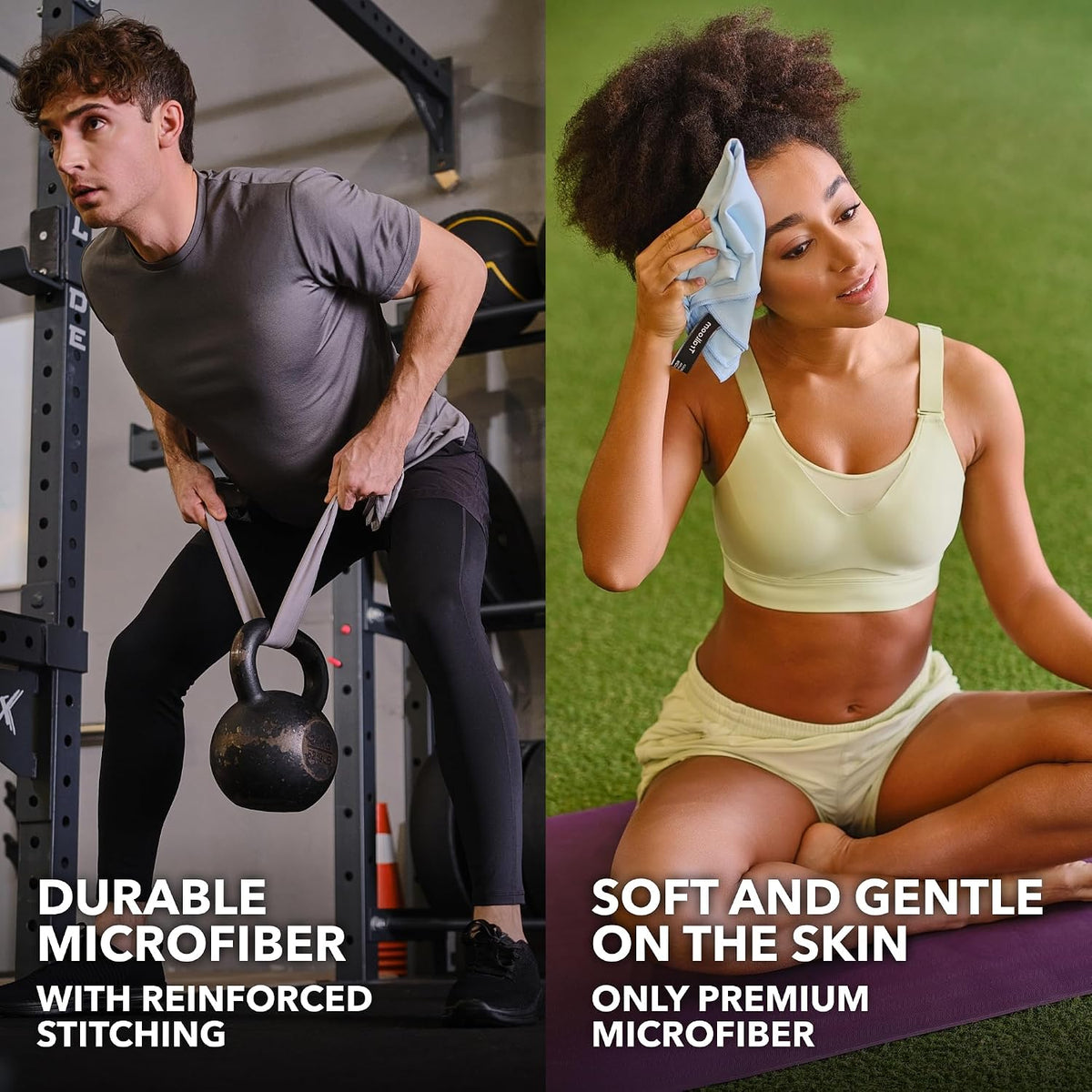 Microfiber Gym Towels, Quick Dry, Highly Absorbing, Odor-Free