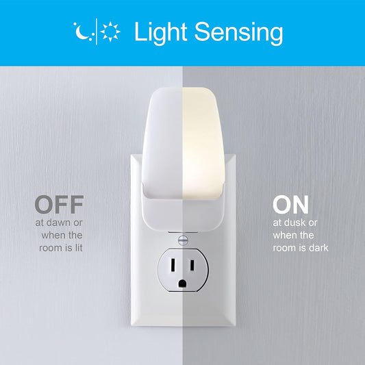 Plug in Night Light with Dusk to Dawn Sensor, 2 Pack
