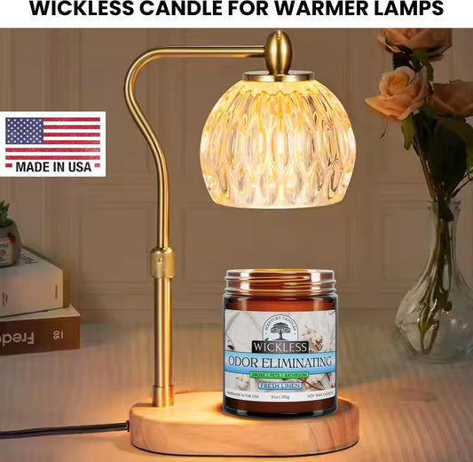 Wickless Odor Eliminating Candle for Warmer Lamp, Pet/Smoke Odor Eliminator | Made in USA | Strong Scented | Fresh Linen Fragrance