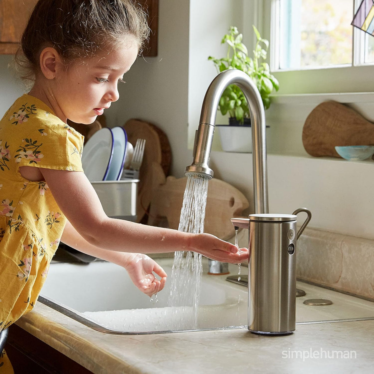 9 oz. Touch-Free Rechargeable Sensor Liquid Soap Pump Dispenser, Brushed Stainless Steel