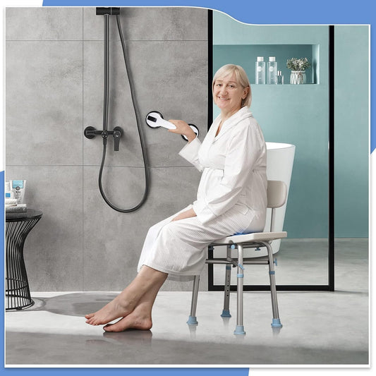 KVANT Grab Bars for Shower, 12 Inch Shower Handle for Seniors, 2 Pack Gray
