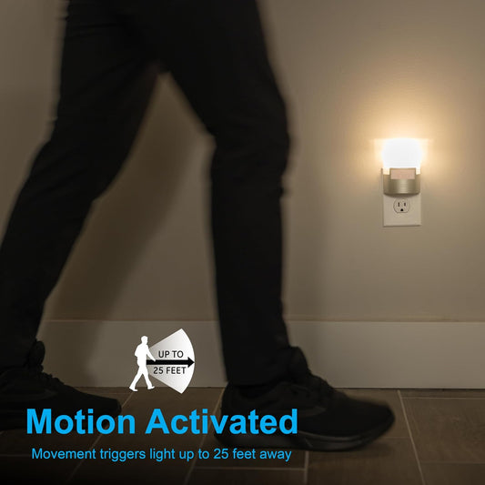 LED Motion Sensor Night Light, Plug into wall, 40 Lumens | Soft White, UL-Certified, Energy Efficient, Ideal Nightlight for Bedroom, Bathroom, Kitchen, Hallway, 46632, White, 2 Pack