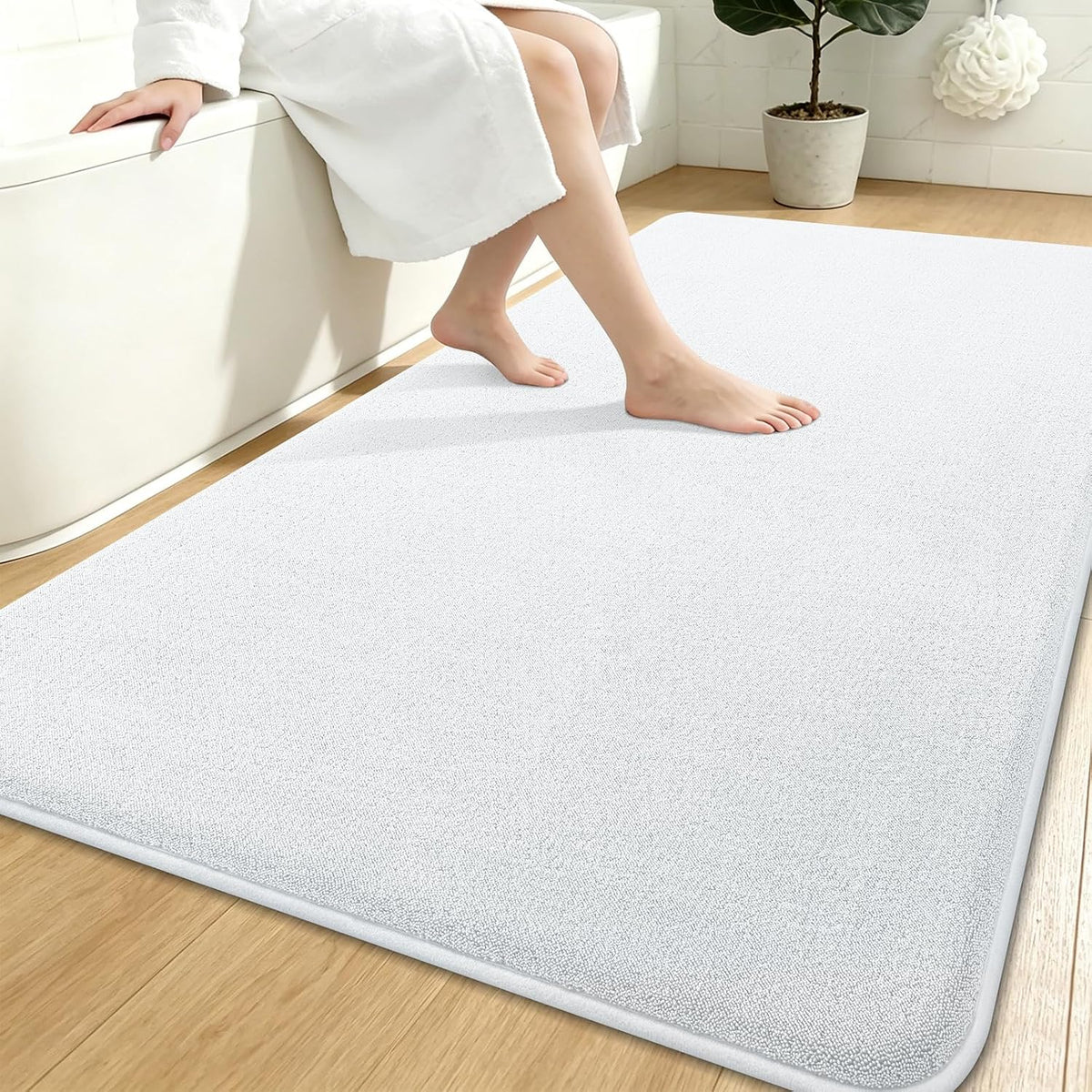 Memory Foam Bath Mat 30x20, Extra Soft Absorbent Bathroom Rugs - Colors B