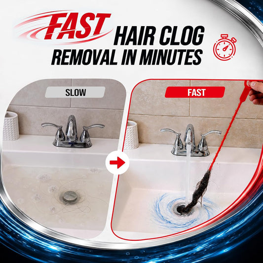 Drain Clog Remover - Restore Water Flow in Minutes | Easy & Effective, Quickly Remove Hair Clogs, 6 Pack Flexible Drain Snakes for Bathroom Sinks, Showers & Tubs