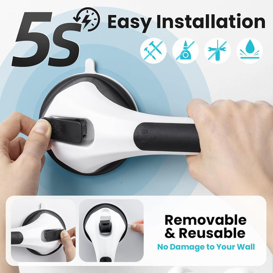 Grab Bars for Shower,Shower Handles for Elderly Suction,16.8",Grey