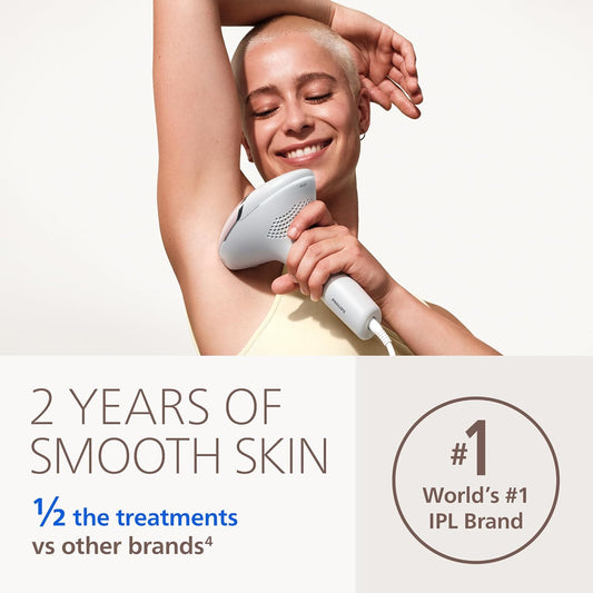 Philips Lumea IPL — Salon-like Laser Hair Removal, Permanent Hair Reduction Device At Home for Body & Facial Hair Removal for Women with Unique UV Filter for Face — 5 Settings, Skin Sensors, BRI932/03