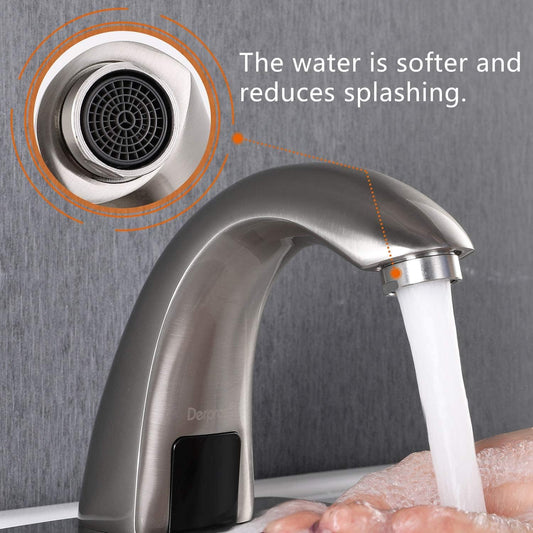 Touchless Bathroom Faucet with Automatic Sensor Function | Bathroom Sink Faucet with Hole Cover Plate, Chrome