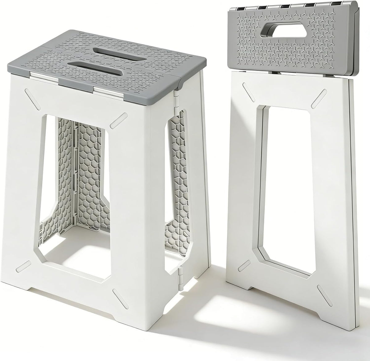 Folding Shower Chair for Inside Shower - 17.7" Heighten Non-Slip Foldable Shower Seat with Handle - 330lbs Safety Waterproof Folding Shower Stool - Fold Up Bath Bench for Elderly, Handicap & Disabled