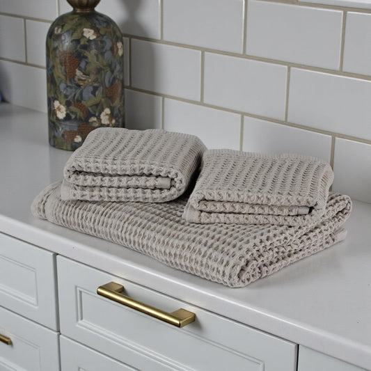 Organic Cotton Waffle Weave Turkish Bath Towel - Ultra Soft Lightweight Quick Dry, Oeko-Tex Certified, 100% Turkish Cotton (Navy Blue, Large (60x30))