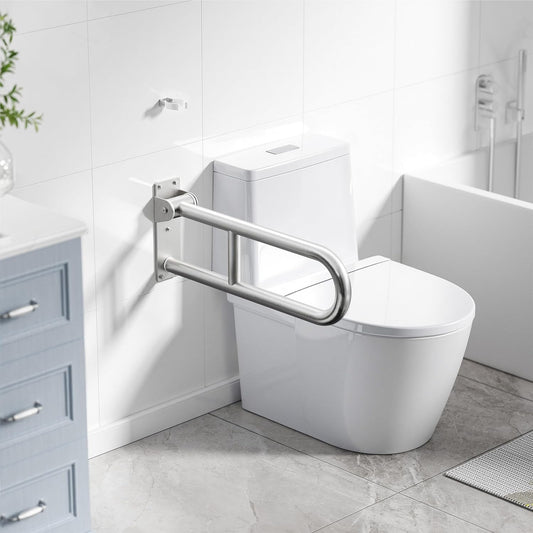Toilet Grab Bar, Bathroom Safety Handrail Wall Mounted, 304 Stainless Steel Flip Up Folding Support Rail for Elderly Seniors and Handicap Assistance (30 Inch)