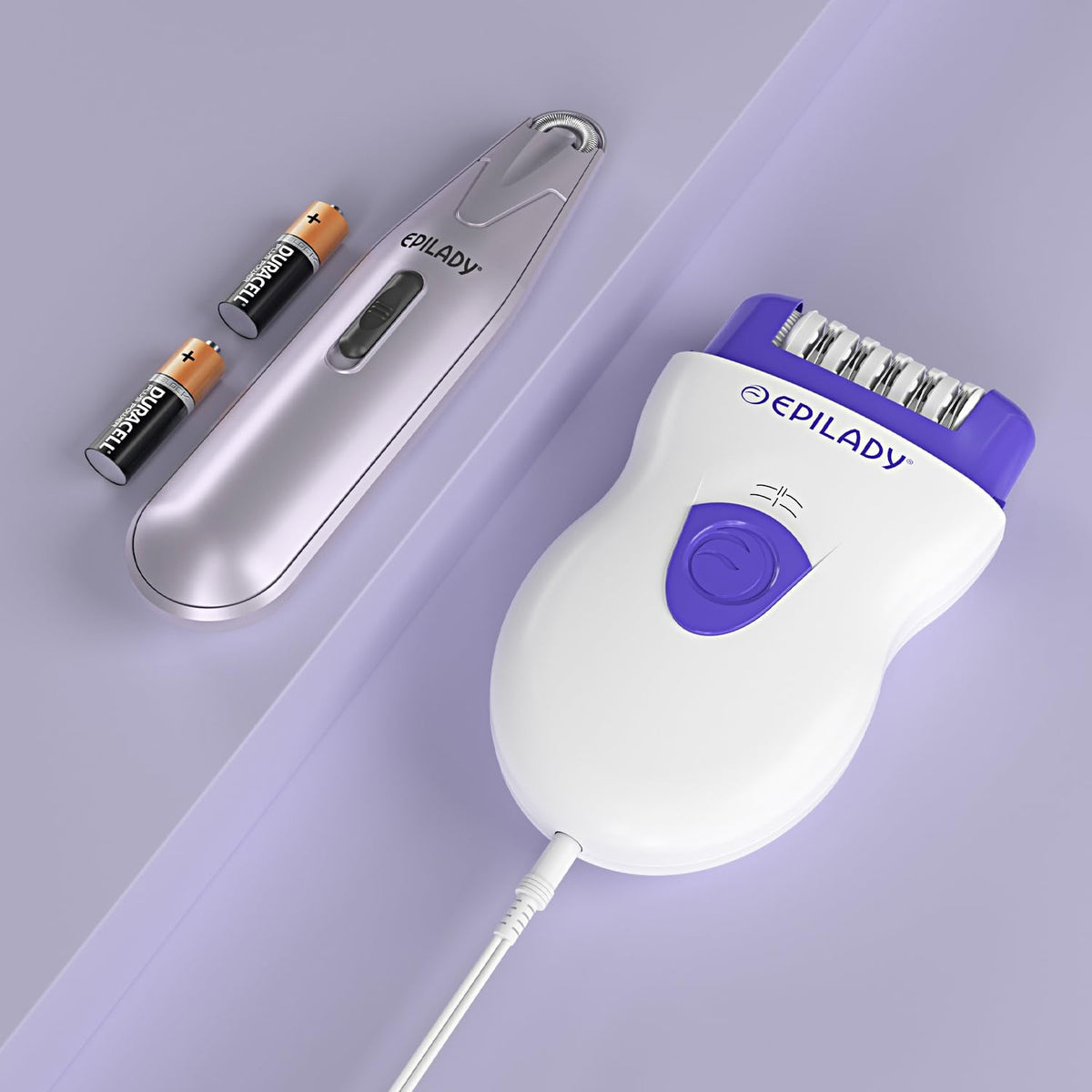 Corded Epilators for Body & Facial Hair Removal for Women Bundle, Batt-Oper | Dual Speed, Removes Hair From Root For Legs, Arms, Bikini Line, Upper Lip & Chin Area & Lasts 4-6 Weeks, 2AA Batteries Needed
