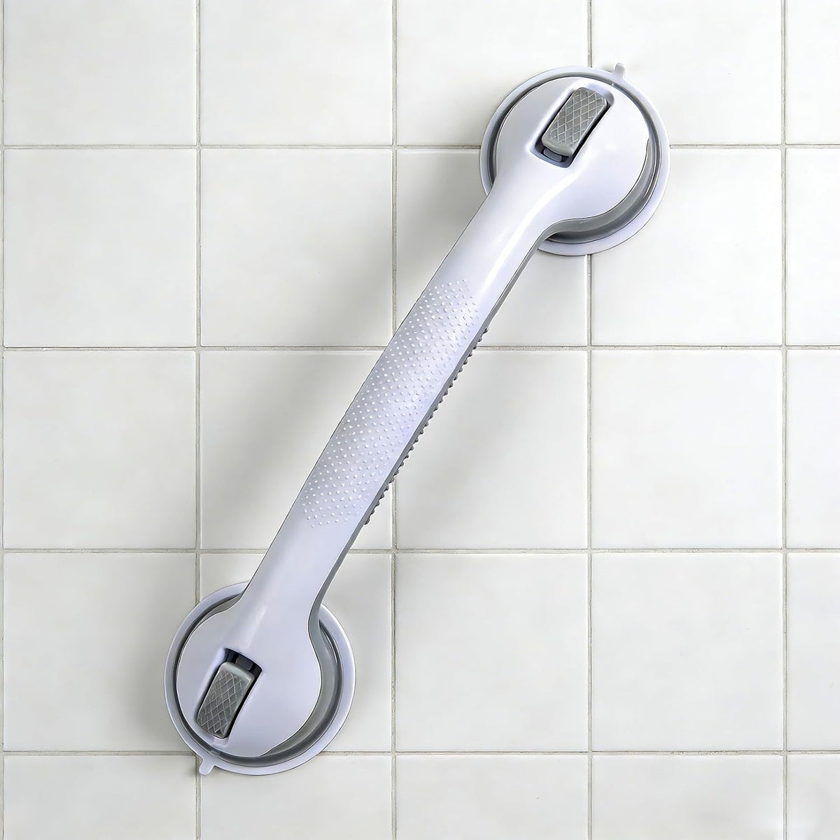 Shower Grab Bars for Seniors, Shower Handles for Elderly Suction Cup,2 Pack 16.15 Inch,Handicap Grab Bars for Bathtubs and Showers Wall, Bathroom Safety for Showers Walls Heavy Duty, No Drilling,Grey