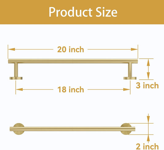 Brushed Nickel Towel Bar, 24 Inch Bathroom Towel Rack