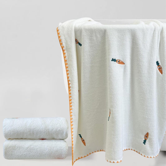 Bath Towels White Star Moon Embroidery Patterns Towels of 3 Luxury Soft Velvet Bath Towels Set for Bathroom Gym Bath Sheets(1Bath Towel+2 Hand Towels)