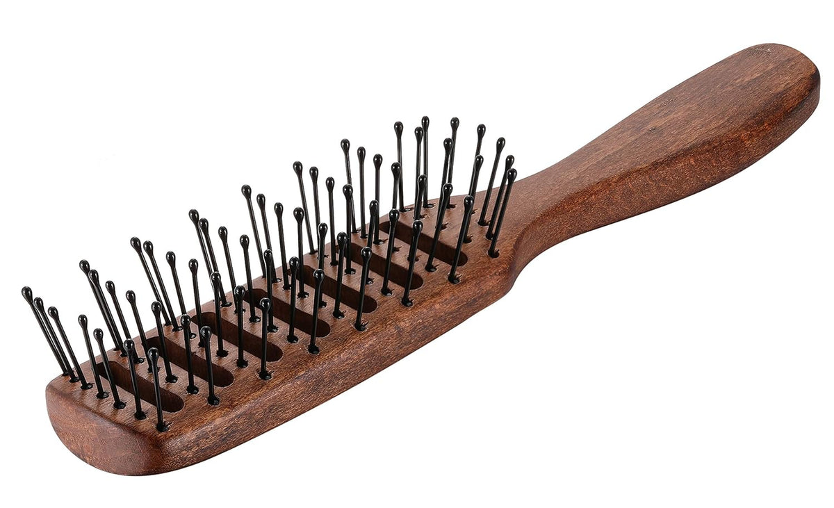 Vented Hair Brush for Blow Drying, Men's Vent Volumizing Hairbrush with Ball Tipped Bristles for Styling Dry, Wet, Short, Curly or Straight Hair