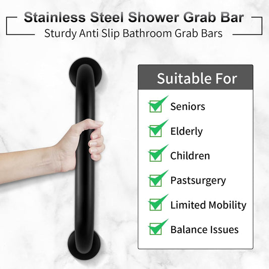 Grab Bars for Shower 2 Pack, Stainless Steel Bathroom Grab Bar for Seniors | 12 In Bath Handle for Bathtubs and Showers, Handicap Shower Grab Bar for Elderly,Safety Bars for Shower Bench ,Waterproof