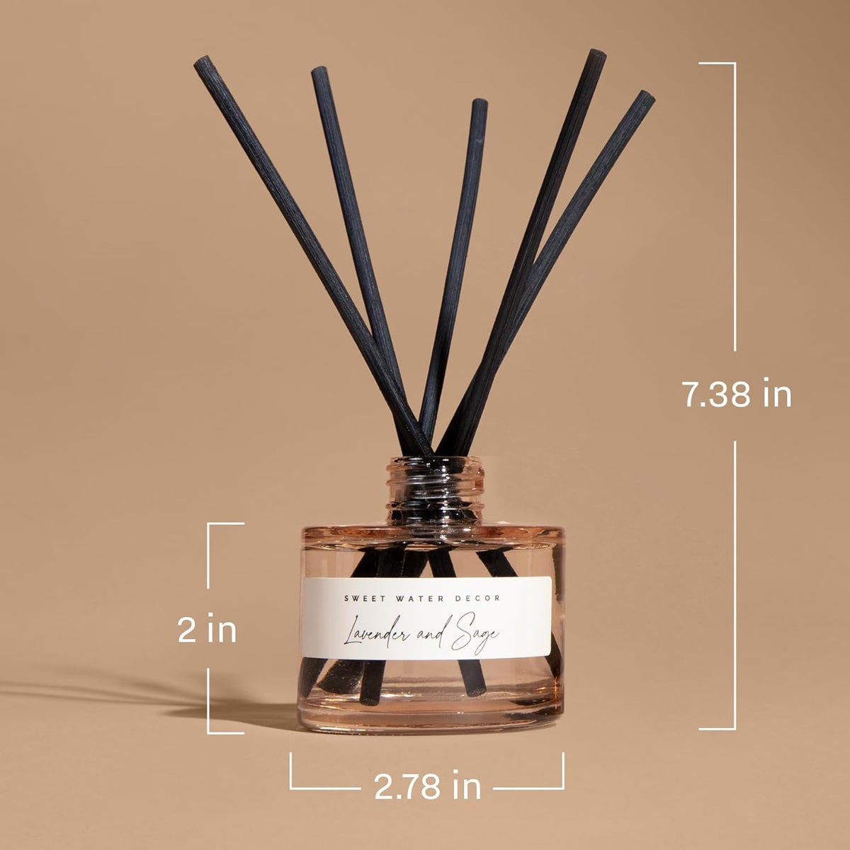 Salt and Sea Reed Diffuser - Sea Salt, Citrus, Musk & Amber Scent - Long-Lasting 4 Month Home Fragrance, Non-Toxic, Aesthetic Home & Bathroom Decor, Made in USA, 3.5 Fl Oz