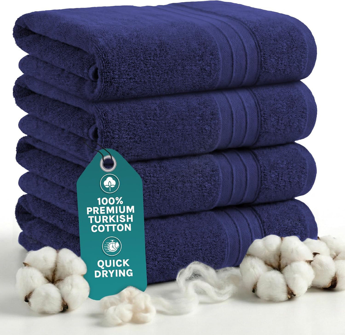 Luxury Bath Towels Extra Large Fluffy Set of 2 Plush Hotel Towel for Bathroom Luxury Made from Soft Superior Turkish Cotton, Thick, Absorbent, Easy Dry, Durable (Green - 30x56)