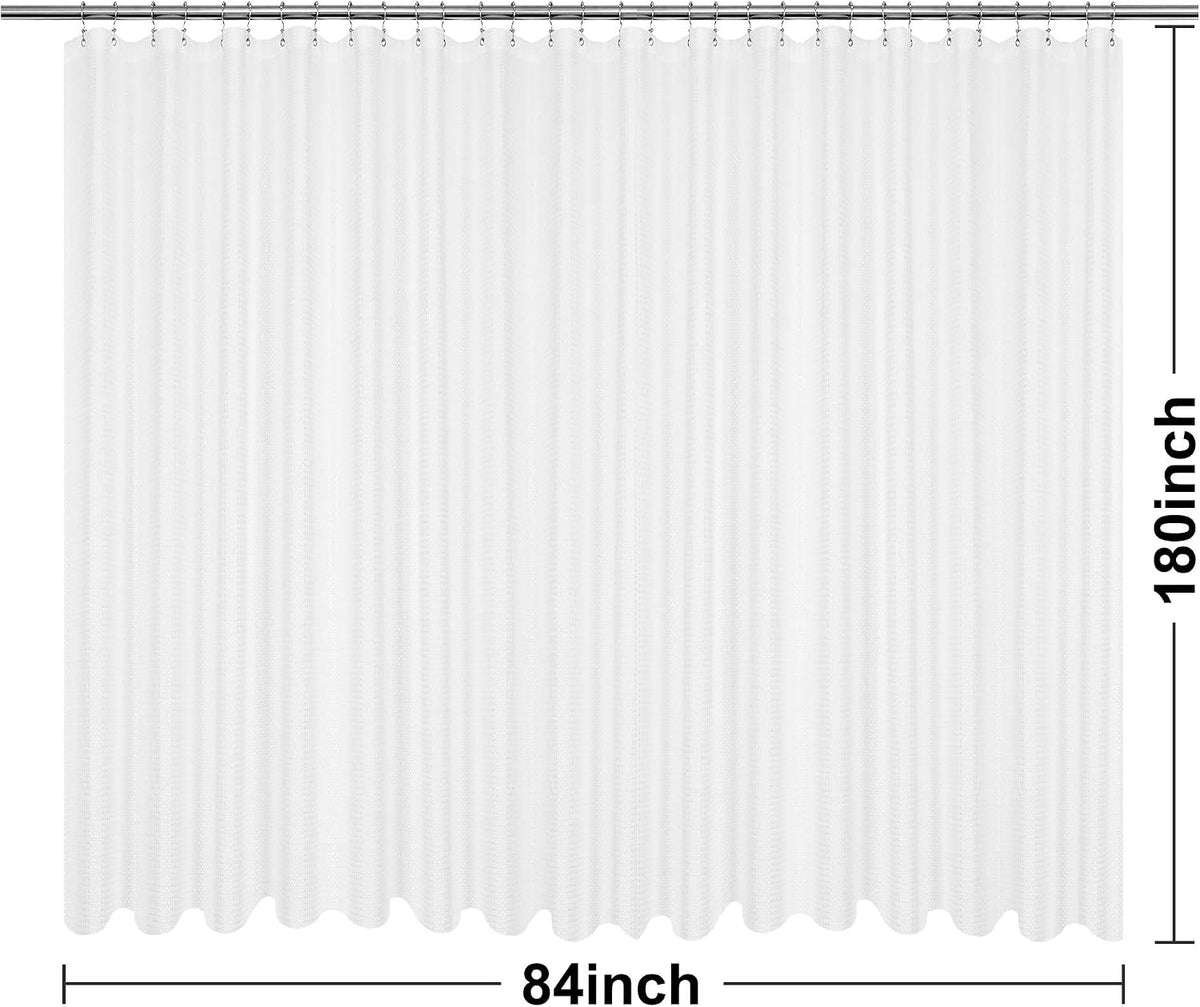 Waffle Weave White Shower Curtain Hotel, Standard Size