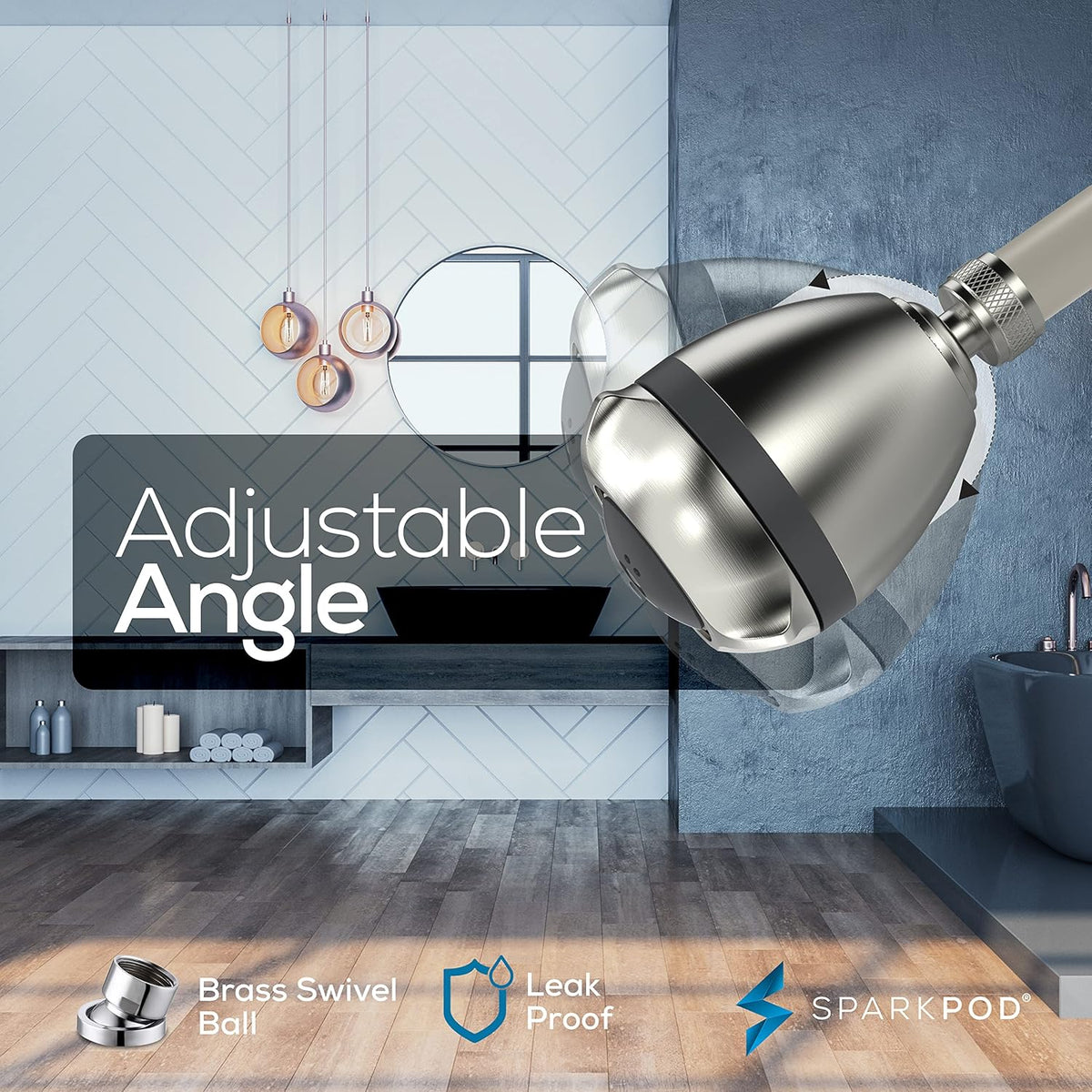 High Pressure Shower Head, 3 Inch Fixed Showerhead, Black Matte | Rain, Pulsating & Combo Modes, Helps Boosts Low Water Pressure, Anti-Clog Nozzles, Easy Install