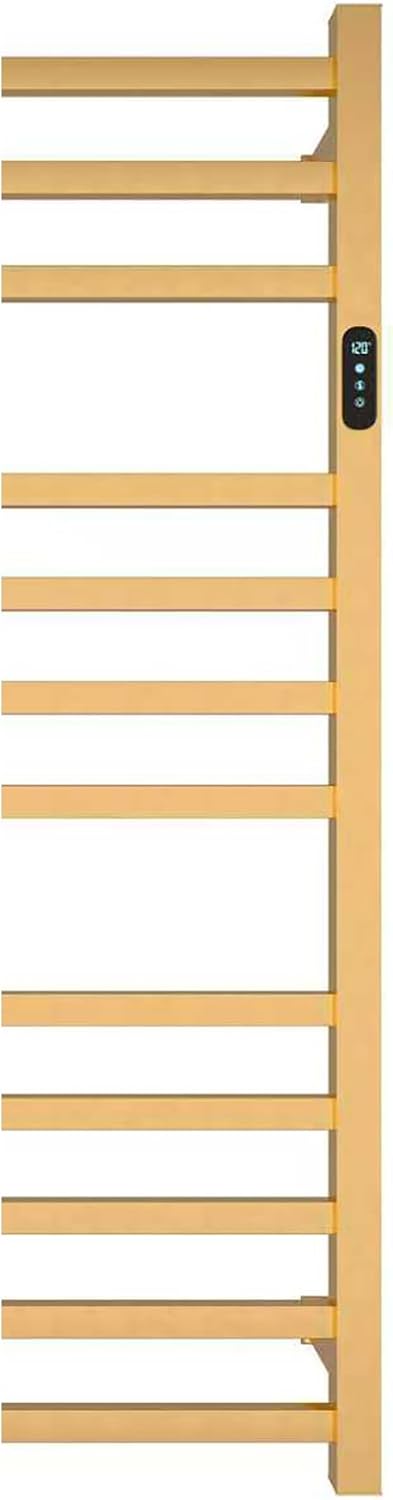 7 Bar Luxury Heated Towel Rack for Bathroom, Wall Mounted Electric Towel Warmer Rack with Timer & Temperature Control, Stainless Steel Towel Heater for Bathroom(Brushed Gold)