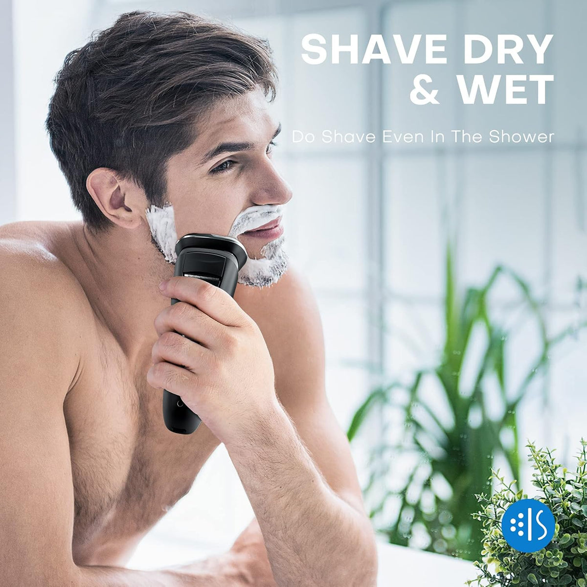 Electric Shaver for Men, 100% Washable Rotary Shaver, Men's Electric Razor | Rechargeable Waterproof, Wet & Dry Shaving with Pop-up Trimmer, 1 Hour Fast Charging, 4D Floating Head, LCD Power Indicator