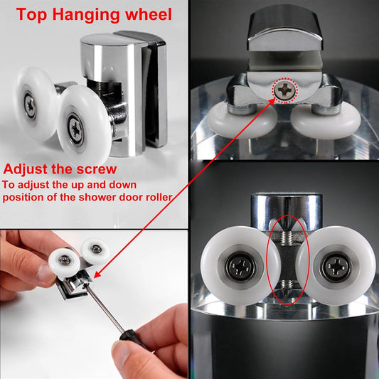 Zinc Alloy Shower Door Runners 23mm Twin Shower Door Rollers 2top 2bottom 4pcs