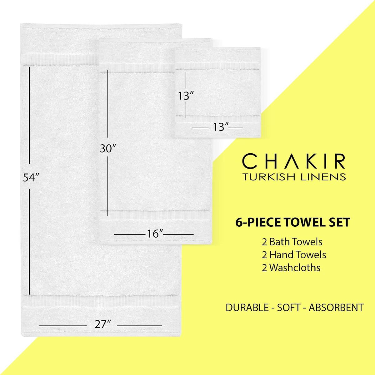 100% Cotton 4-Pack Bath Towels 27x54, Gray