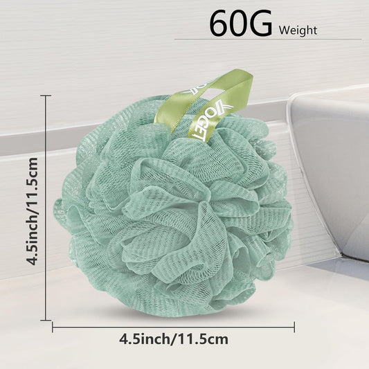 Yoget 4 Pack Shower Loofah Sponge, 60G Bath Loofa Exfoliating Body Scrubber | Lots of Lather Loofa, Bath Sponges for Shower, Quick-Dry, All Skin Body Wash Luffa For Men Women, Soothe Skin 4 Color