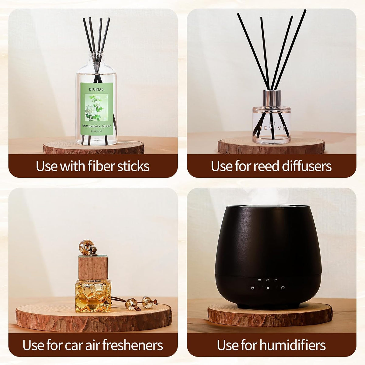 3 Pack Fragrance Reed Diffuser, 50ML Lavender Jasmine Lemongrass