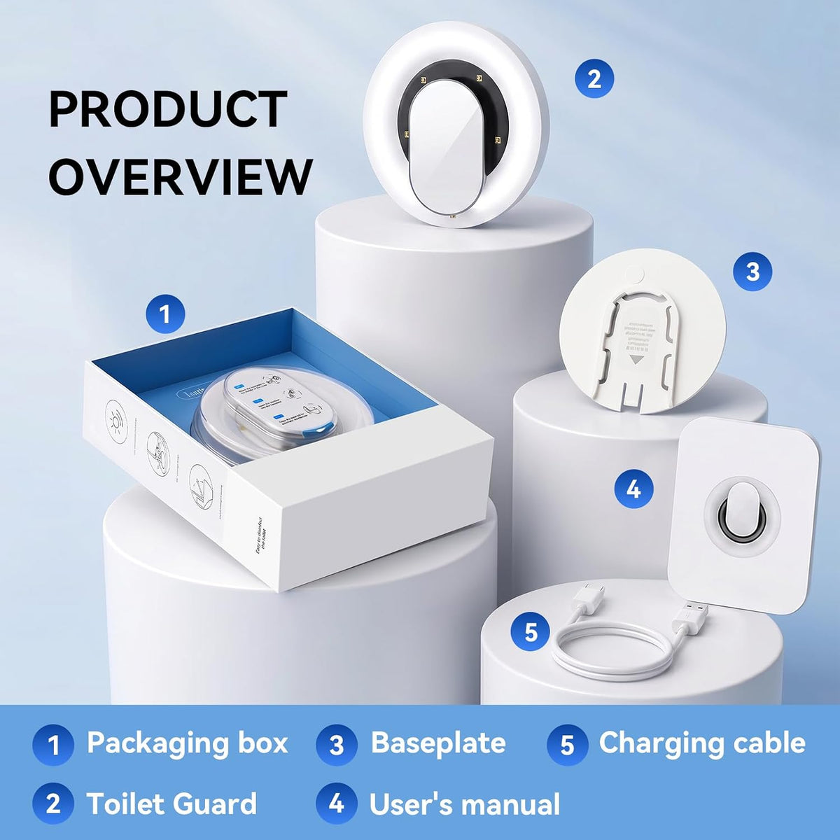 Smart Toilet Guard UV Sanitizing Automatic Toilet Cleaner & Deodorizer, Continuous Cleaning System Third-Party Tested, Helps Reduce Buildup, Odors & Stains - Bowl Freshener & Odor Eliminator