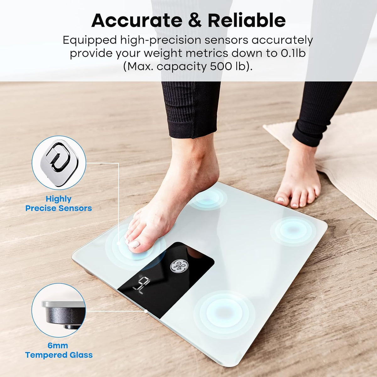 Bathroom Scale for Body Weight 500lbs, Digital Weight Scales Heavy Duty
