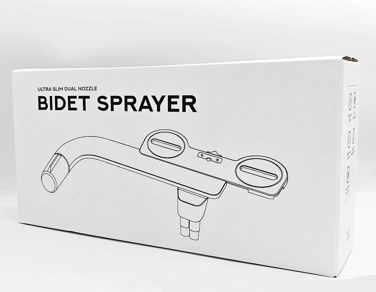 Bidet Attachment for Existing Toilet Seats, Ultra-Slim, Non Electric, Dual Nozzle, Rear & Feminine Wash, Fresh Cold Water Sprayer, Badays Bedets Bedits Badette Bidgets, Silver