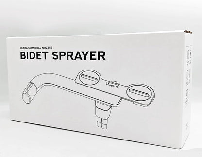 Bidet Attachment for Existing Toilet Seats, Ultra-Slim, Non Electric, Dual Nozzle, Rear & Feminine Wash, Fresh Cold Water Sprayer, Badays Bedets Bedits Badette Bidgets, Silver