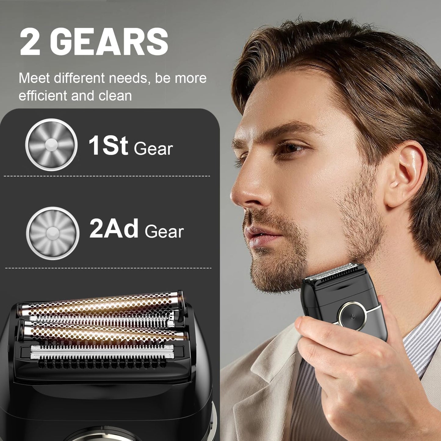 Electric Foil Shavers for Men: 4 Floating Blades & Dual Speed