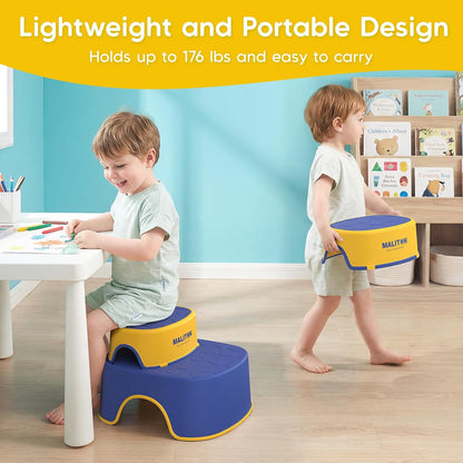 Potty Training Toilet Seat & Step Stool, 2-in-1 Anti-Slip Grey | Potty Seat + Separate Step Stool, Adjustable Fits More Toilets, Anti-Slip, Sturdy, Splash Guard, Easy clean，Boys & Girls.