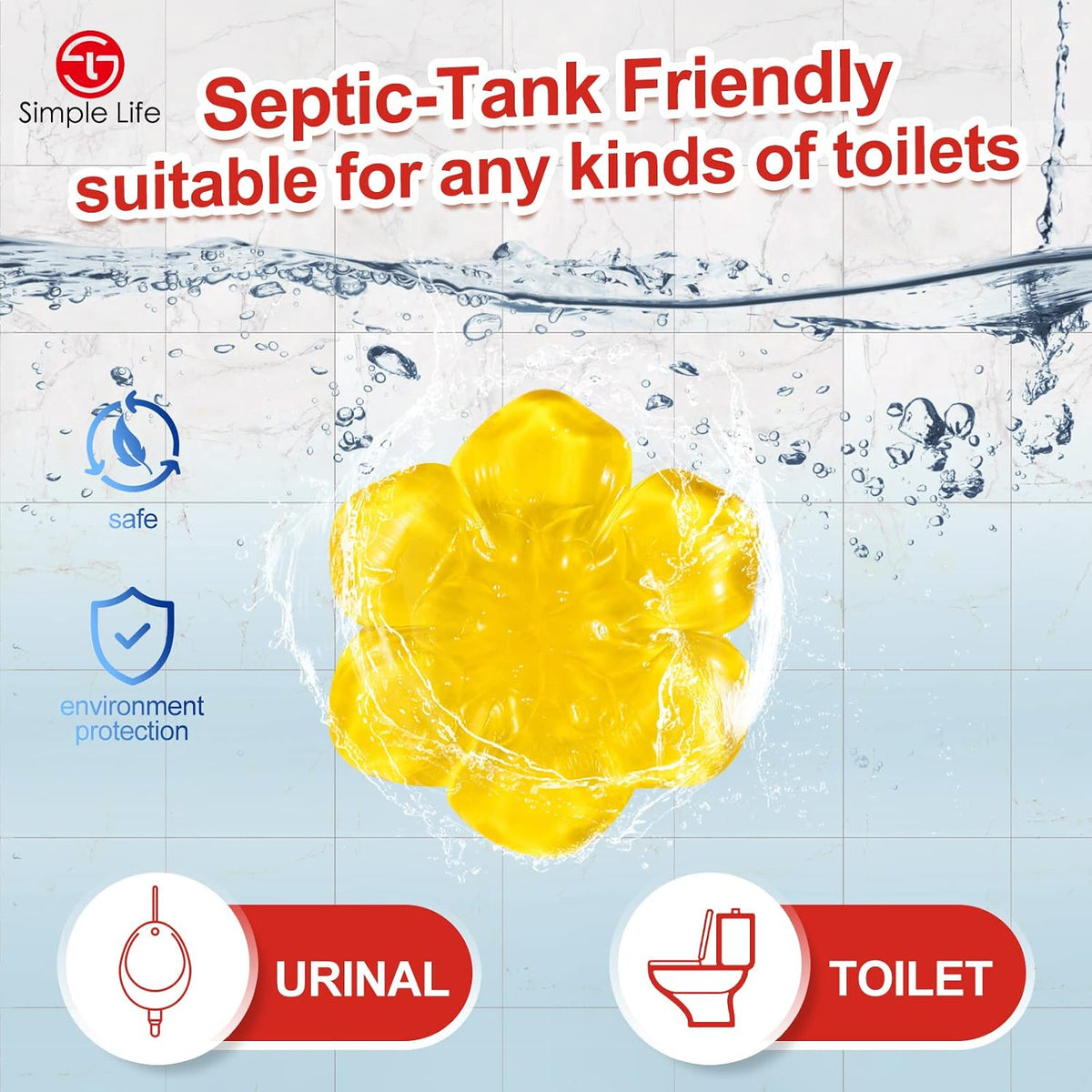Toilet Bowl Cleaner Gel | Fresh Flower Toilet Gel Stamp | Stops Limescale and Stains with Air Freshening Scent | Deodorizing Clean | 32 Stamps, Blue & Green